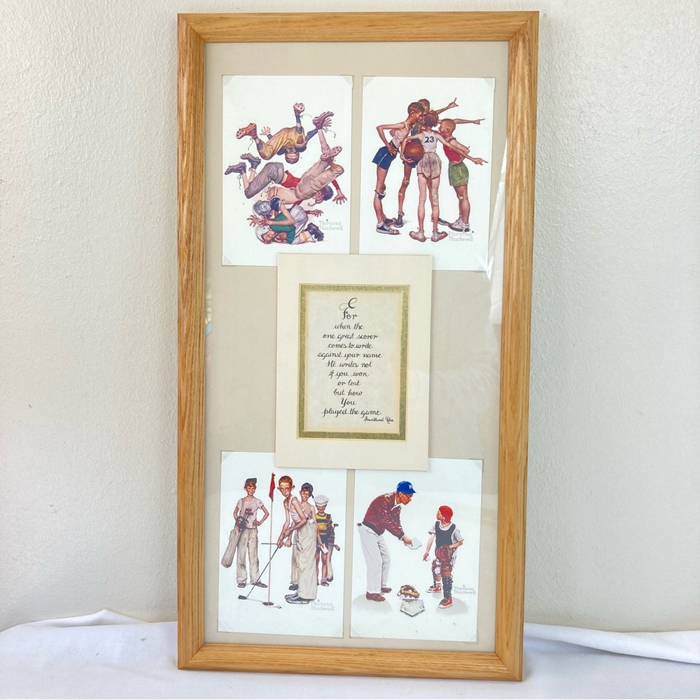Framed Collection of Norman Rockwell Sporting Boys